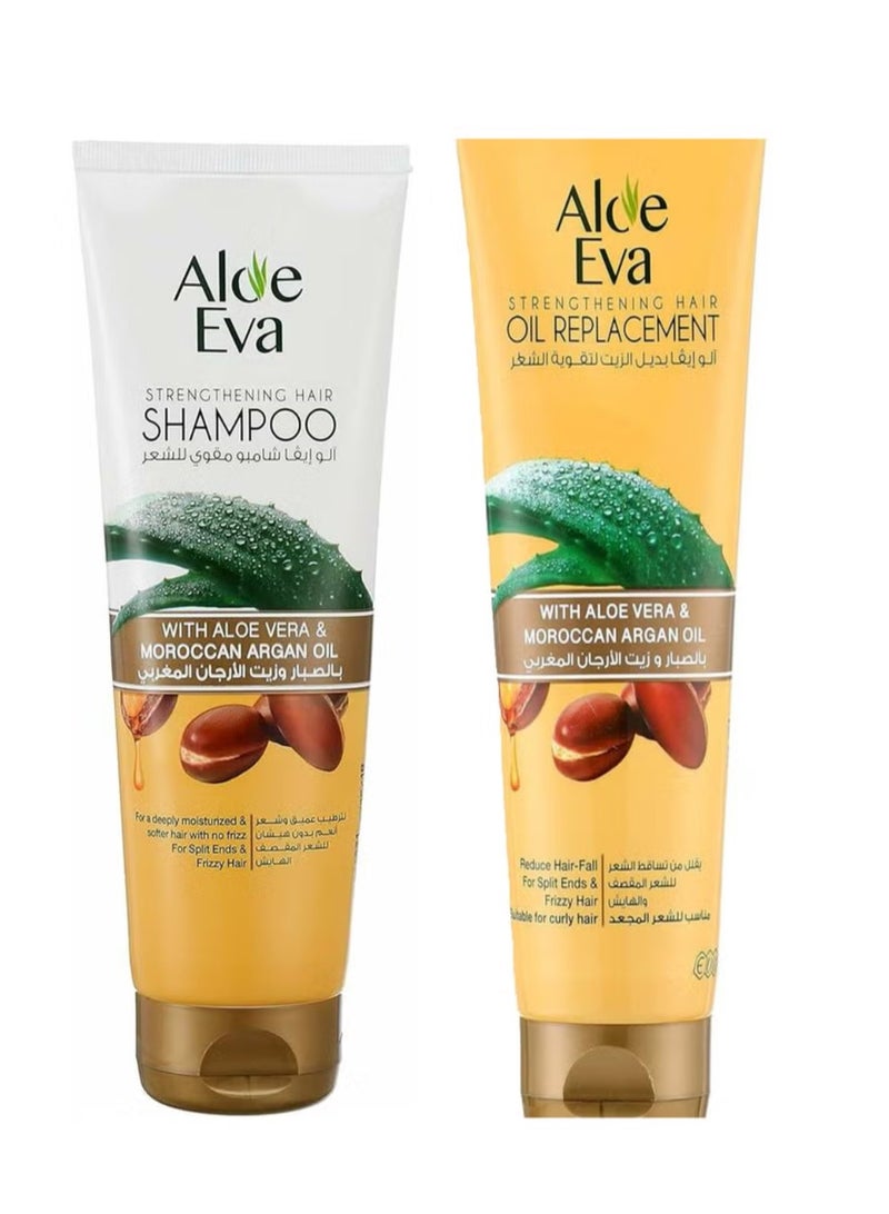 Aloe Eva Aloe Eva Shampoo With Aloe Vera & Moroccan Argan Oil 230ML+Hair Oil Replacement 250Ml 