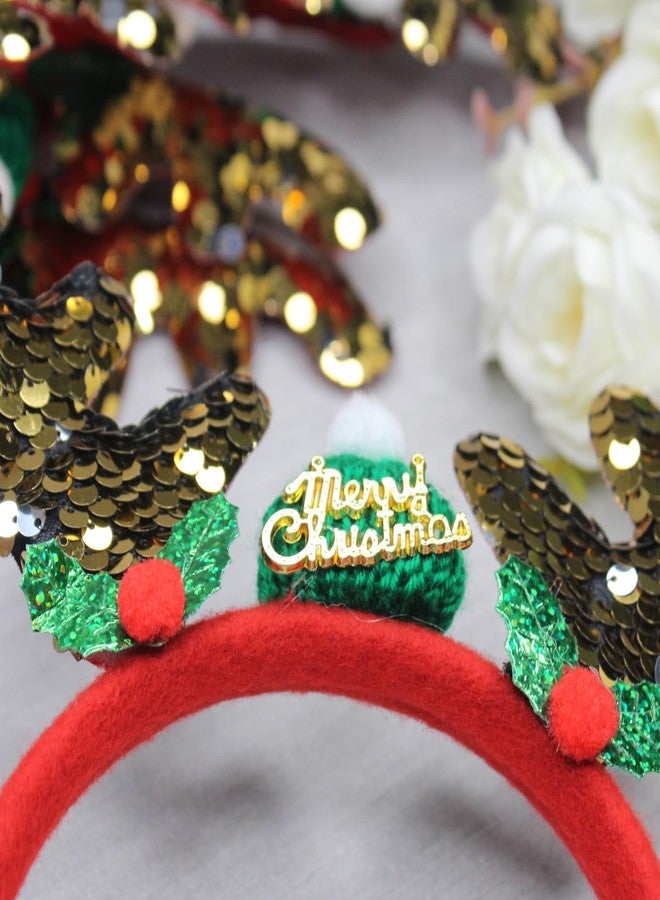 فولي طوق شعر/عصابة رأس بتصميم عيد ميلاد مجيد للأطفال البنات (مجموعة من 6 قطع) - Image 4