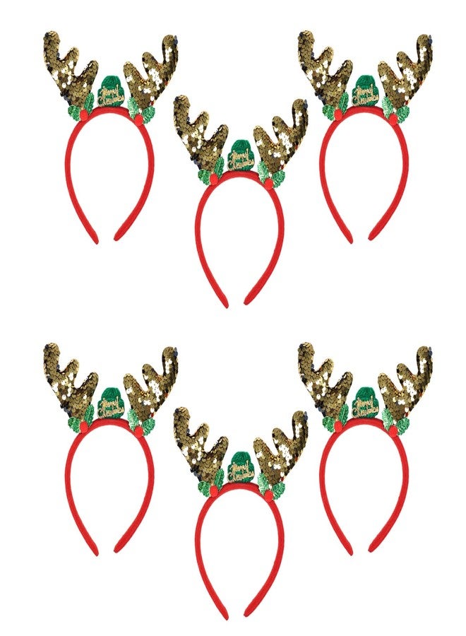 فولي طوق شعر/عصابة رأس بتصميم عيد ميلاد مجيد للأطفال البنات (مجموعة من 6 قطع) - Image 1