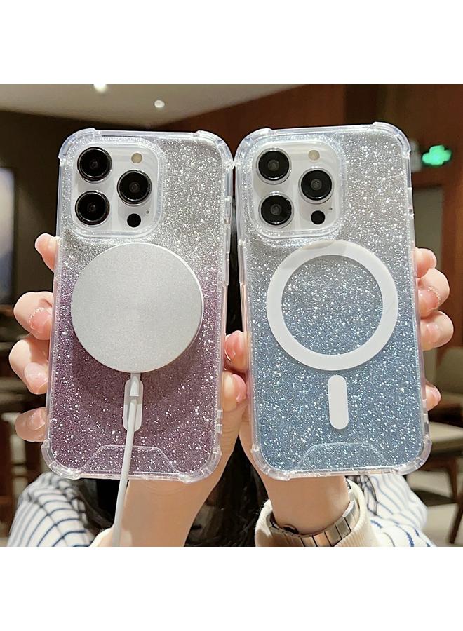 S-TOP Case For iPhone 11 Pro MagSafe Gradient Color Glitter Acrylic Shockproof Phone Case - Image 3