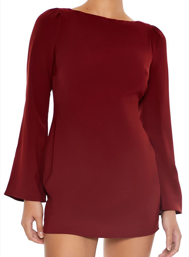 FOREVER 21 Chiffon Bell-Sleeve Mini Dress - Image 3