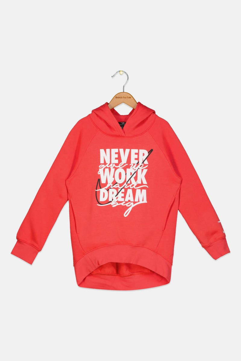 Nike نيك 3 براند بواسطة راسل ويلسون ملابس رياضية للبنات للأطفال بأكمام طويلة للخارج، أحمر - Image 1