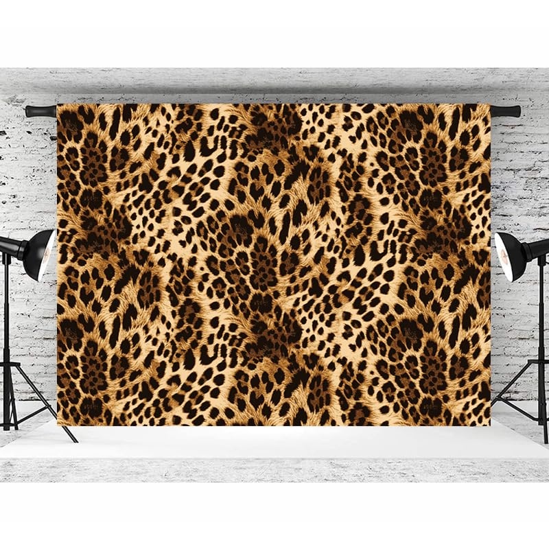 LTLYH 7x5ft Fabric Leopard Print Backdrop Cheetah Backdrop Skin Pattern Cheetah Black Brown Spots Photography Background Cake Table Decorations Photo Booth Studio Props 291 - Image 2