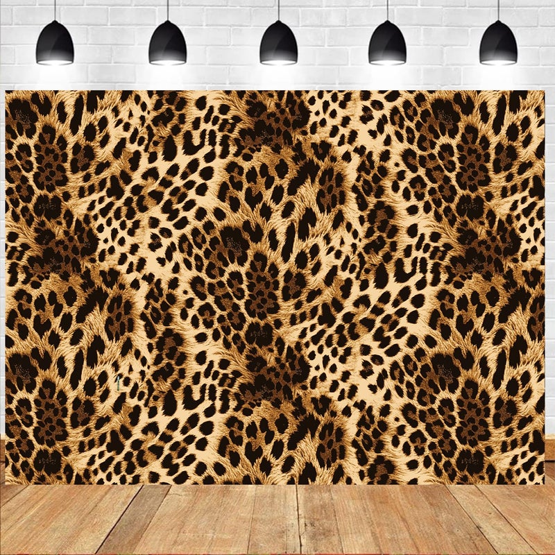 LTLYH 7x5ft Fabric Leopard Print Backdrop Cheetah Backdrop Skin Pattern Cheetah Black Brown Spots Photography Background Cake Table Decorations Photo Booth Studio Props 291 - Image 3