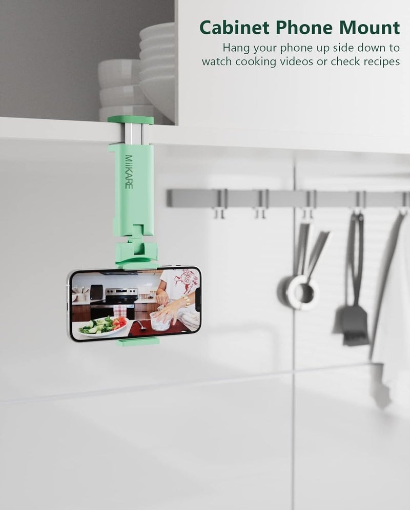 MiiKARE Travel Essentials Airplane Phone Holder, Universal Handsfree Phone Mount for Flying with 360 Degree Rotation, Travel Must Haves Phone Stand for Desk, Tray Table, Green - Image 5