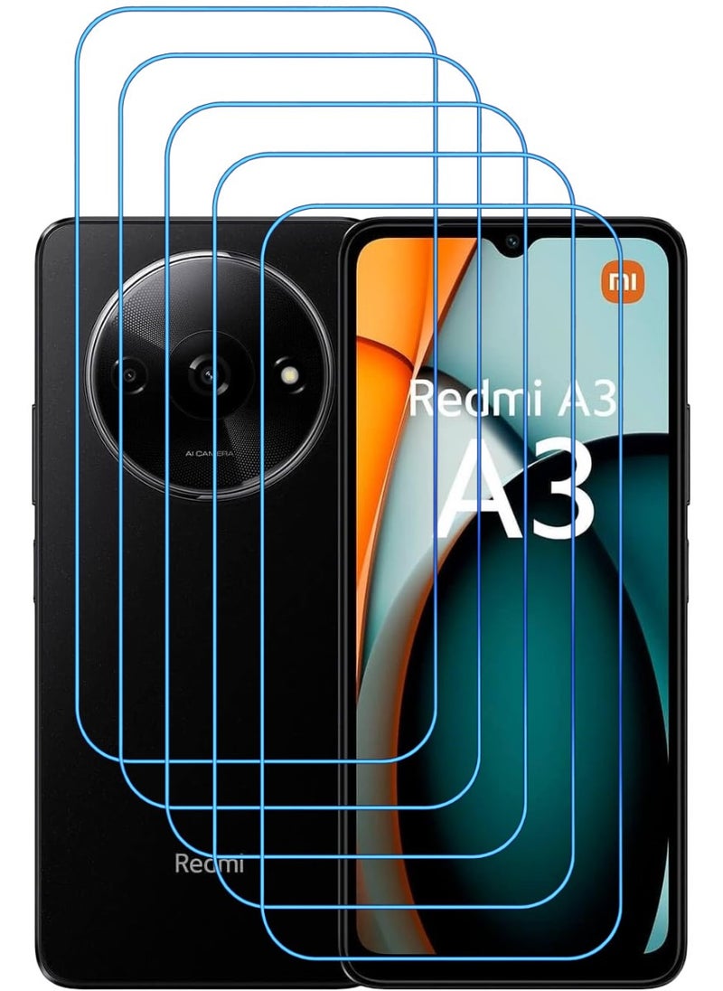 ACLIX 5 Pieces Antistatic ESD Dustproof Premium Quality High Definition Clear Tempered Glass Screen Protector Designed For Xiaomi Redmi A3 - Image 1