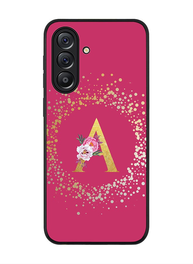 Stylizedd For Samsung Galaxy A36 5G Case,Slim fit Camera Protection, Shockproof Thin Phone cover  - Custom Monogram Floral - A ( Deep Pink ) - Image 1