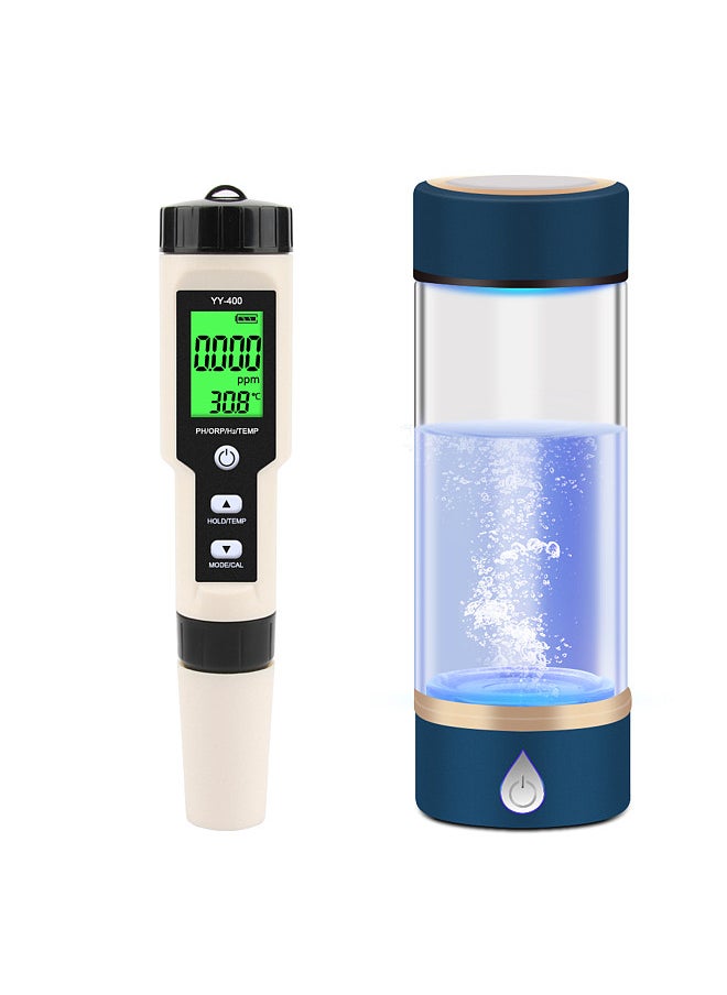 Generic - Digital PH ORP H2 TEM Water Quality Test Pen Analyze Monitor Meter ATC 0-2400ppb Hydrogen-rich Detector Generation Hydrogen Water Generator Bottle - Image 1