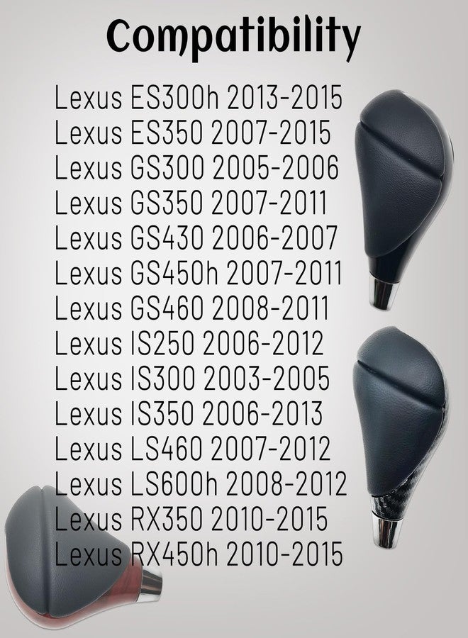 Bilisin Gear Shift Knob Compatible with Lexus ES300h ES350 GS300 GS350 GS430 GS450h GS460 IS250 IS300 IS350 LS460 LS600h RX350 RX450h (Wood Grain,Leather) - Image 2