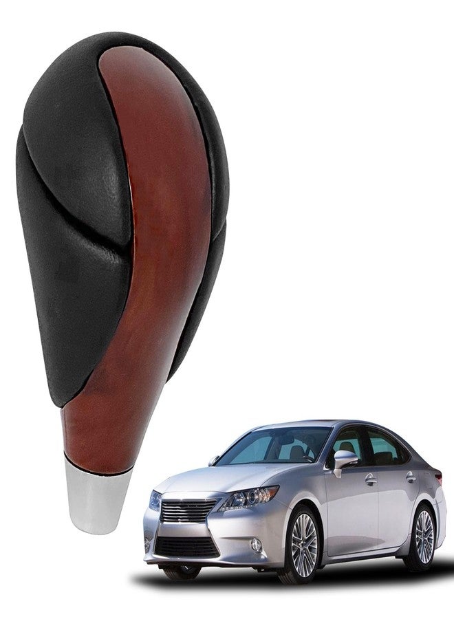 Bilisin Gear Shift Knob Compatible with Lexus ES300h ES350 GS300 GS350 GS430 GS450h GS460 IS250 IS300 IS350 LS460 LS600h RX350 RX450h (Wood Grain,Leather) - Image 1