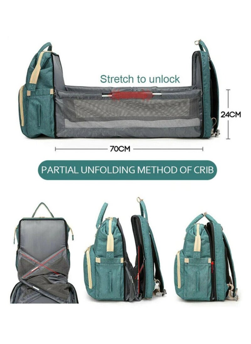 Generic - A 3-in-1 children's bed bag to carry all the child's personal belongings, with a large capacity, a USB port, a spare mattress, and a bed for easy sleeping of the child outside the home (blue) - Image 1