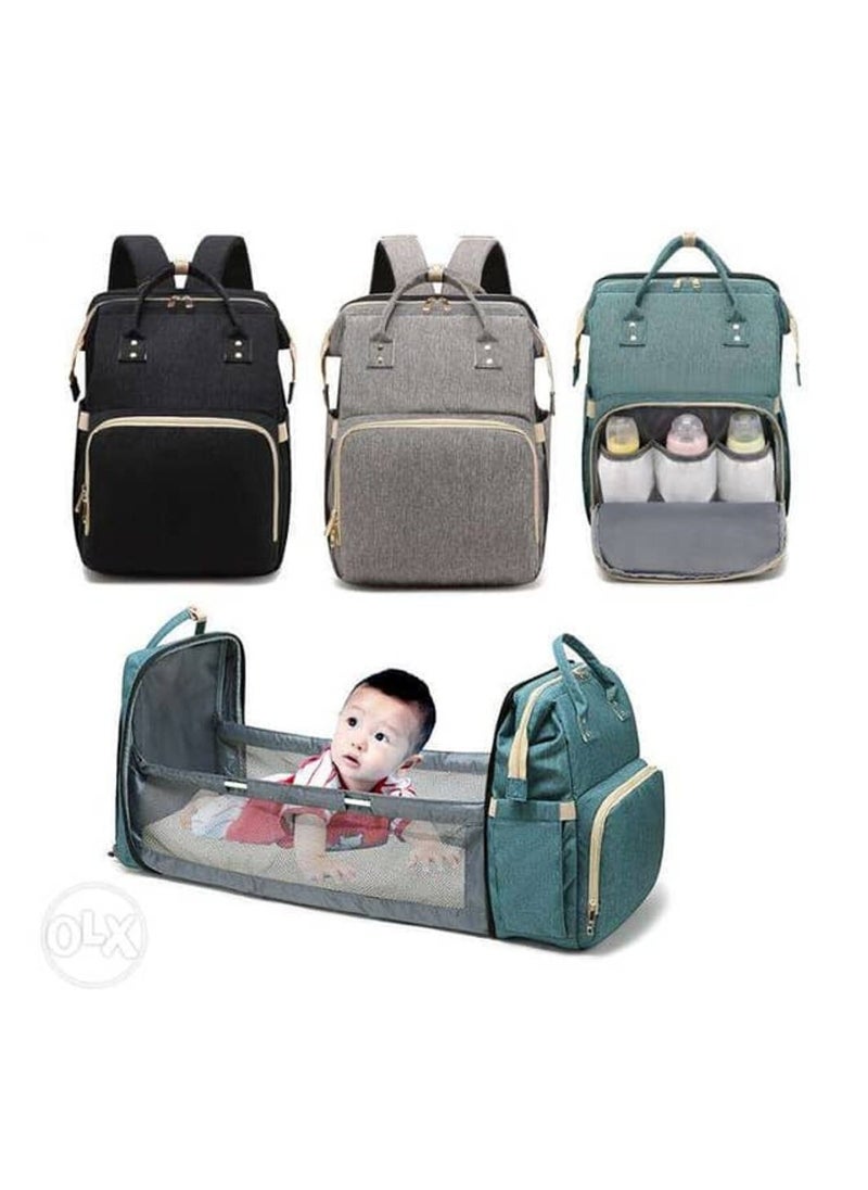 Generic - A 3-in-1 children's bed bag to carry all the child's personal belongings, with a large capacity, a USB port, a spare mattress, and a bed for easy sleeping of the child outside the home (blue) - Image 1