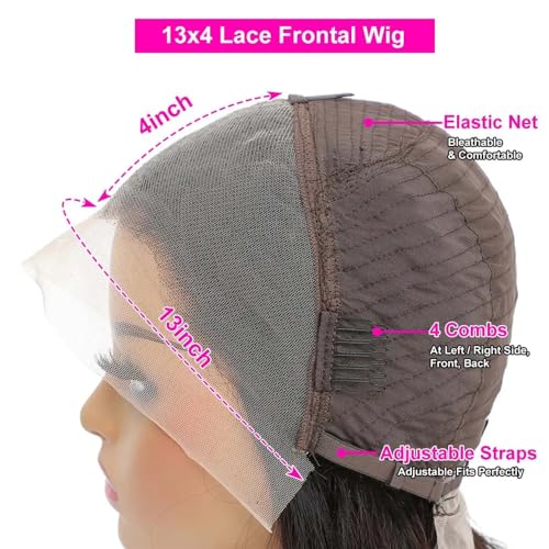 HUIDI 13x4 Lace Front Bob Wigs Human Hair 200 Density HD Transparent Lace Bob Wig for Women 14 inch Short Straight Bob Lace Frontal Wigs Glueless Pre Plucked With Baby Hair Straight Bob Wig Natural Color - Image 3
