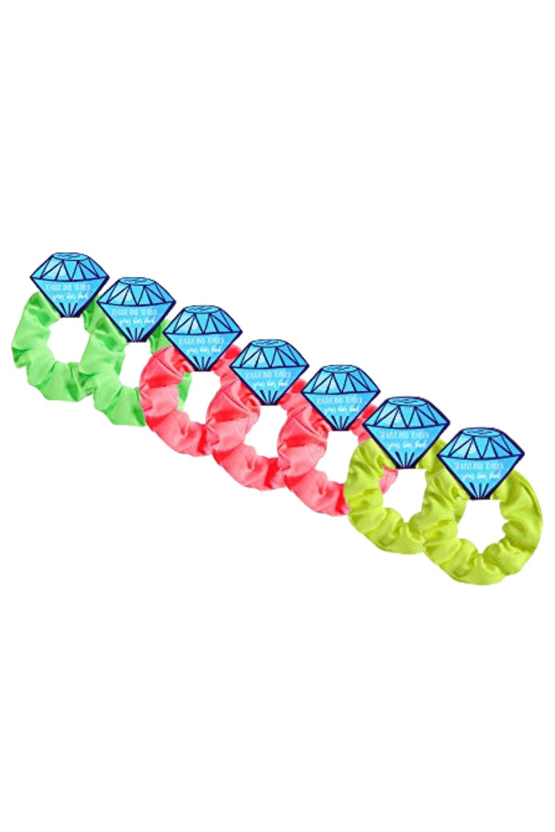 Neon Bachelorette Scrunchies I 7 Pack I Bachelorette Party Favor Hair Ties I Team Bride Hair Ties I Bridesmaid Hair Tie
