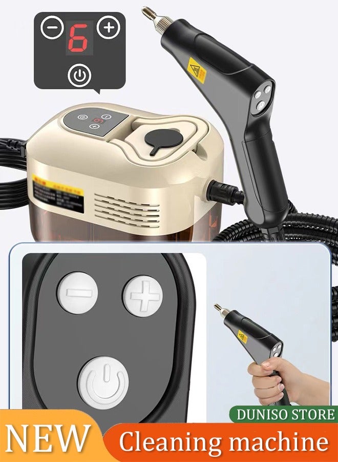 DUNISO Portable steam cleaning machine, 1500W high temperature pressurized household steam cleaning machine. Equipped with four brush heads, suitable for kitchen, bathroom, car - Image 2