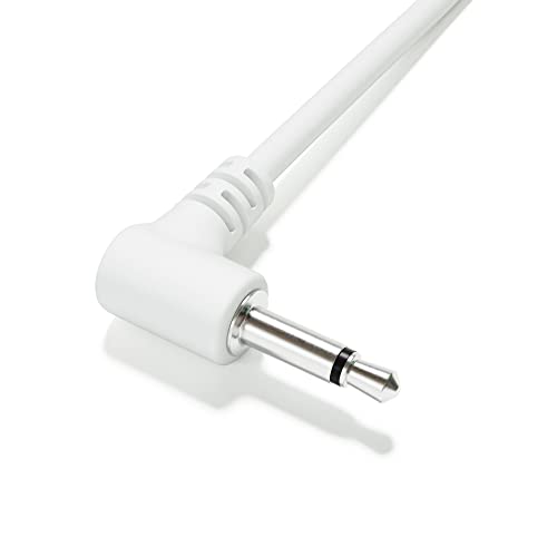 ExcelValley - 5-Pack - Right Angle Mono Modular Patch Cables - 3.5mm 1/8" Eurorack Synthesizer [White | 30 cm - 11.81"] - Image 4