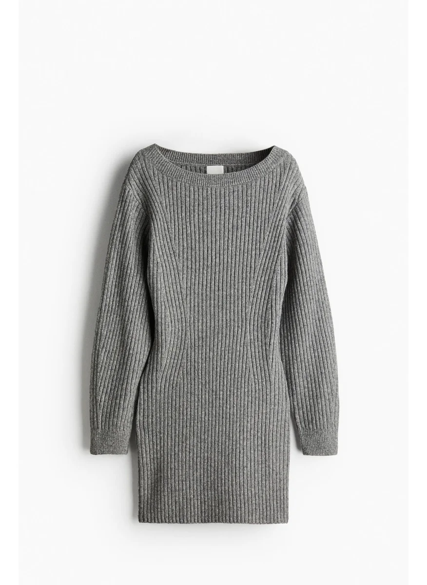 H&M Rib-Knit Boat-Neck Dress