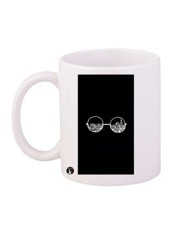 RYN Glasses Printed Coffee Mug White/Black