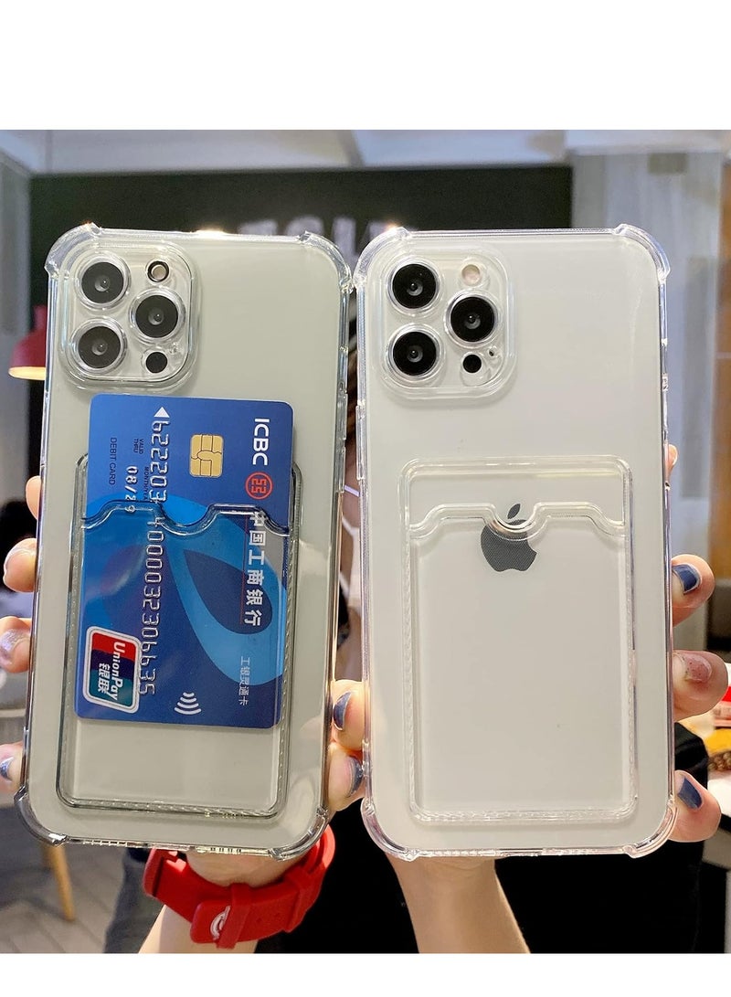ten.tech TenTech Transparent cover with shockproof corners with card holder - card holder - heat-resistant polyurethane card holder for iPhone 14 Pro Max - transparent  - Image 5
