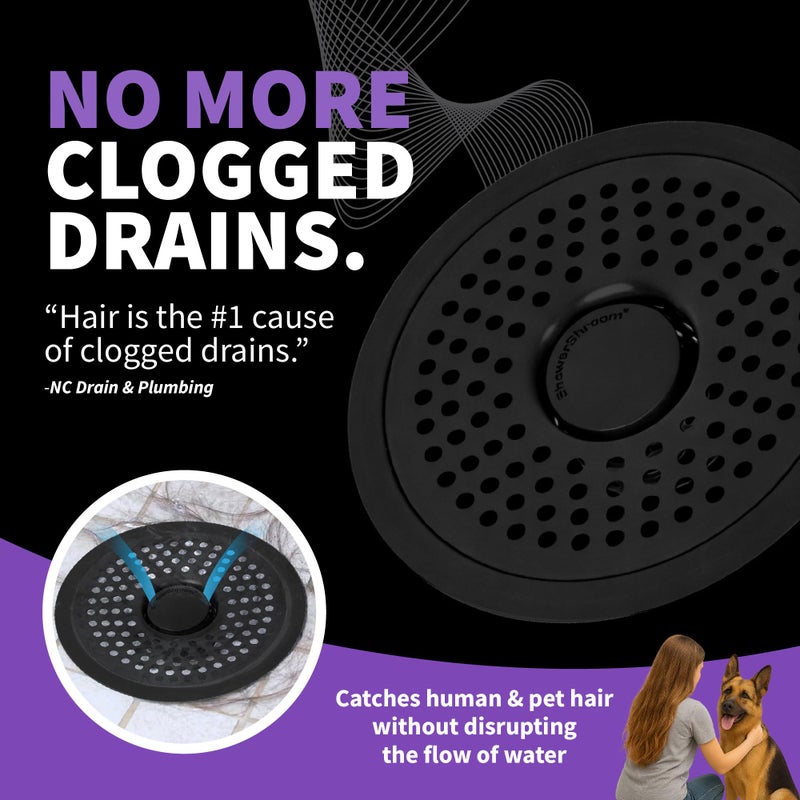 Shower Shroom ShowerShroom Ultra Matte Black Hair Catcher, Stainless Steel Drain Protector, Fits All Shower Drains - Image 4