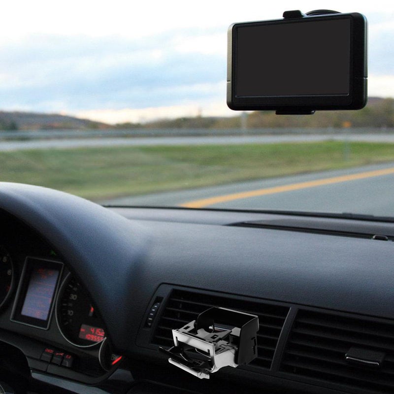 Silver Car Air Vent Cup Holder Expander Multifunctional Tray for Beverage - Image 5