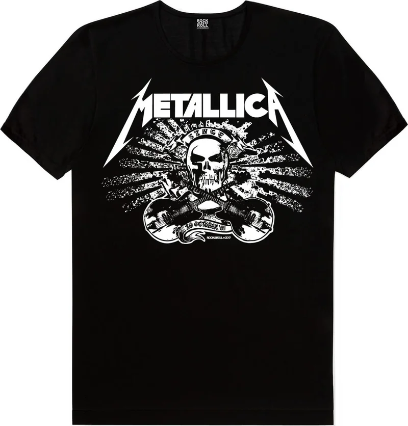 روك اند رول Metallica Skull Black Short Sleeve Unisex Kids T-Shirt