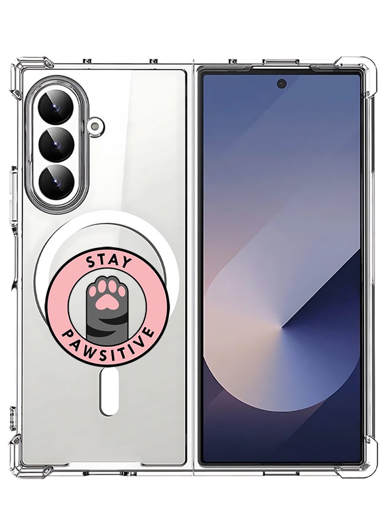 Theodor Magnetic Case for Samsung Galaxy Z Fold 7 Compatible with MagSafe Wireless Charging, Shockproof Phone Bumper Cover Stay Pawsitive 1 - Image 1