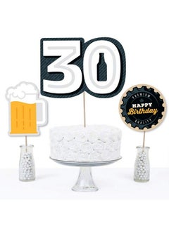 Big Dot of Happiness Cheers And Beers To 30 Years 30Th Birthday Party Centerpiece Sticks Table Toppers Set Of 15  - Image 4