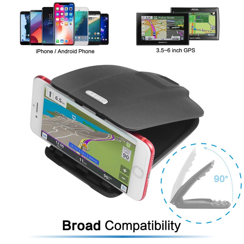 1Zero GPS Dash Mount [Matte Black Dock] for Garmin Nuvi Drive Dezl Drivesmart, Tomtom, Magellan Roadmate, Rand McNally, Navman, Cell Phone - Car Adhesive Non-Slip Dashboard Replacement Holder for Satnav - Image 4
