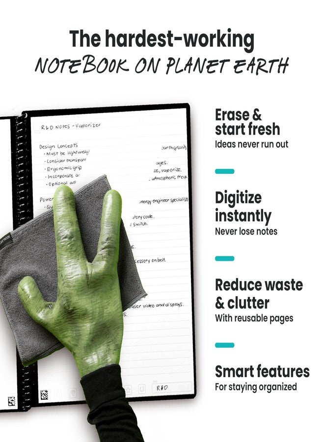 Rocketbook New Core Reusable Spiral Notebook, Executive Size 6x8.8, Black - Lined Pages, App-Connected, Erasable, Durable Cover, Ideal for School, Work, and Creative Projects - Image 4