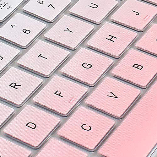ProElife Keyboard Cover Skin for 2021 2020 MacBook Air 13 Inch (MODLE A2179 and A2337 Apple M1 Chip, U.S Layout) with Touch ID Keyboard Accessories Ultra Thin Silicone Protector (Light Pink Ombre) - Image 4