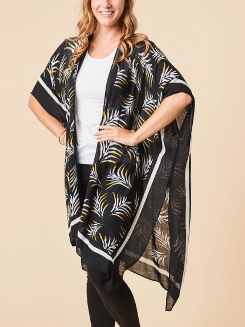 Moss Rose Women's Beach Cover up Swimsuit Kimono Cardigan with Bohemian Floral Print - Image 3