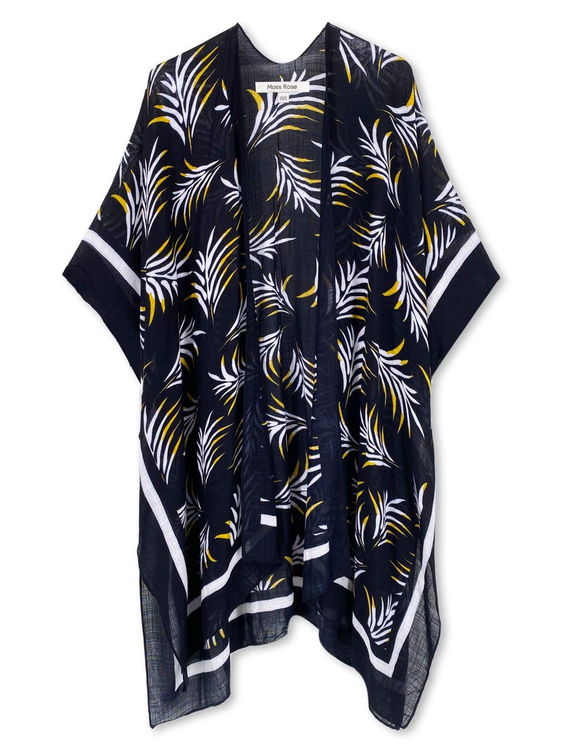 Moss Rose Women's Beach Cover up Swimsuit Kimono Cardigan with Bohemian Floral Print - Image 2