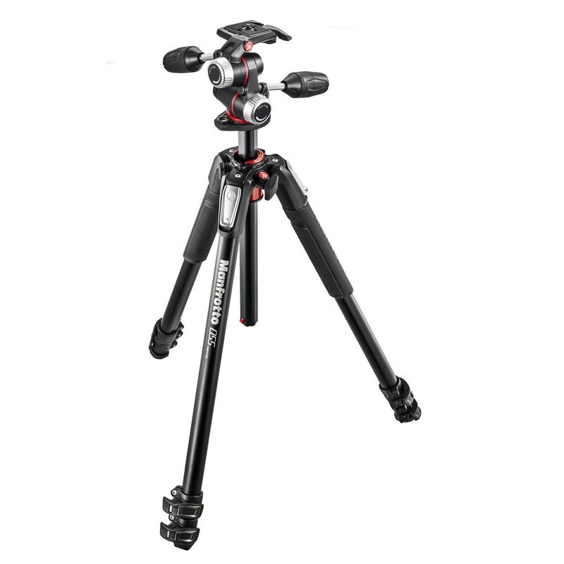 Manfrotto MT055XPRO3-3W Aluminum Tripod with 3-Way Pan/Tilt Head - Image 1