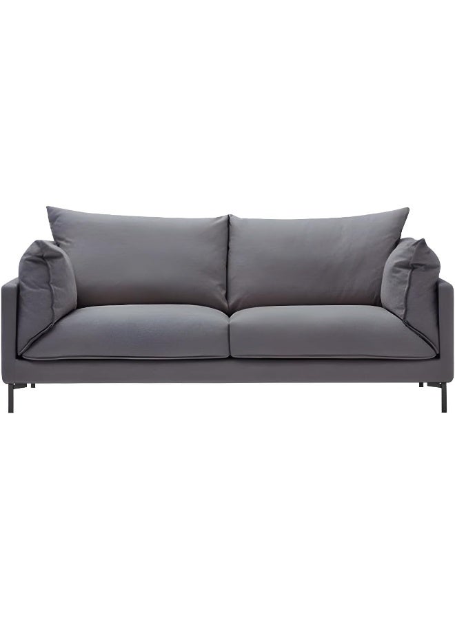 Comfynest Modern Living Room Fabric Sofa Recessed Arm Loveseat With Black Legs 160 X 88 X 88 Cm Dark Gray