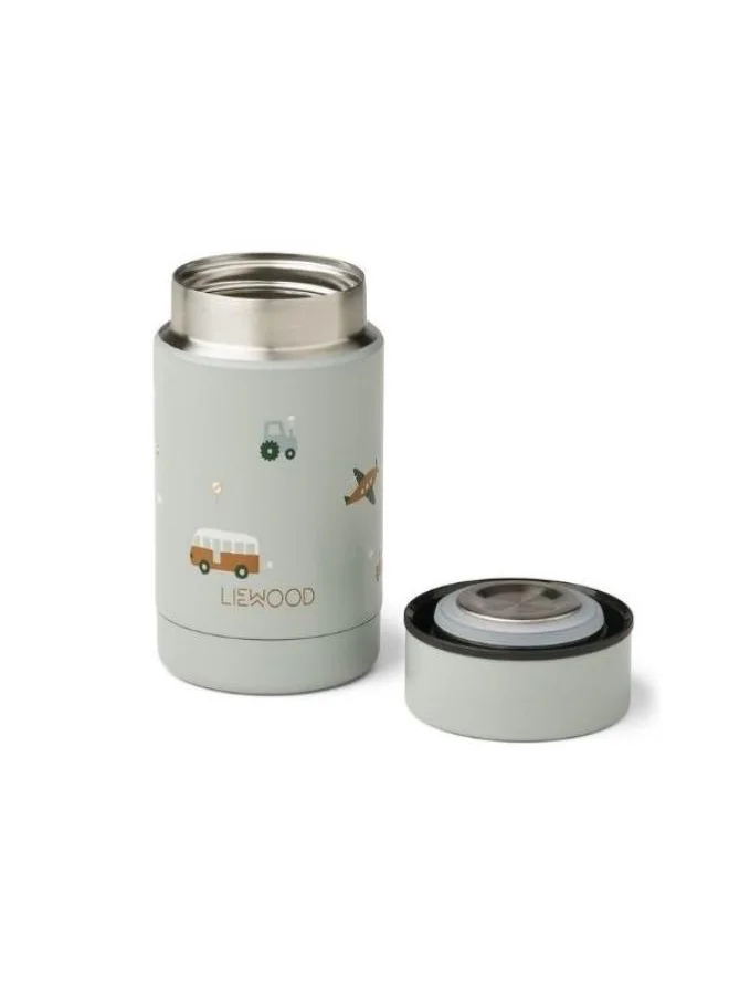 ليوود Nadja food jar - Vehicles/dove blue mix