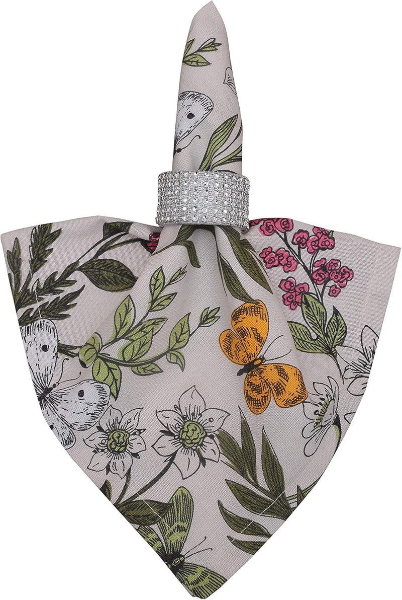 Yourtablecloth 100 Cotton Cloth Dinner Table Napkins Soft  Vibrant Napkins 20 x 20 Set of 6 Butterfly - Image 3