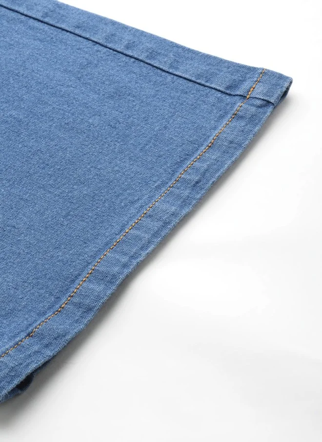 SASSAFRAS Comfort Straight Fit High-Rise Blue Jeans for Women