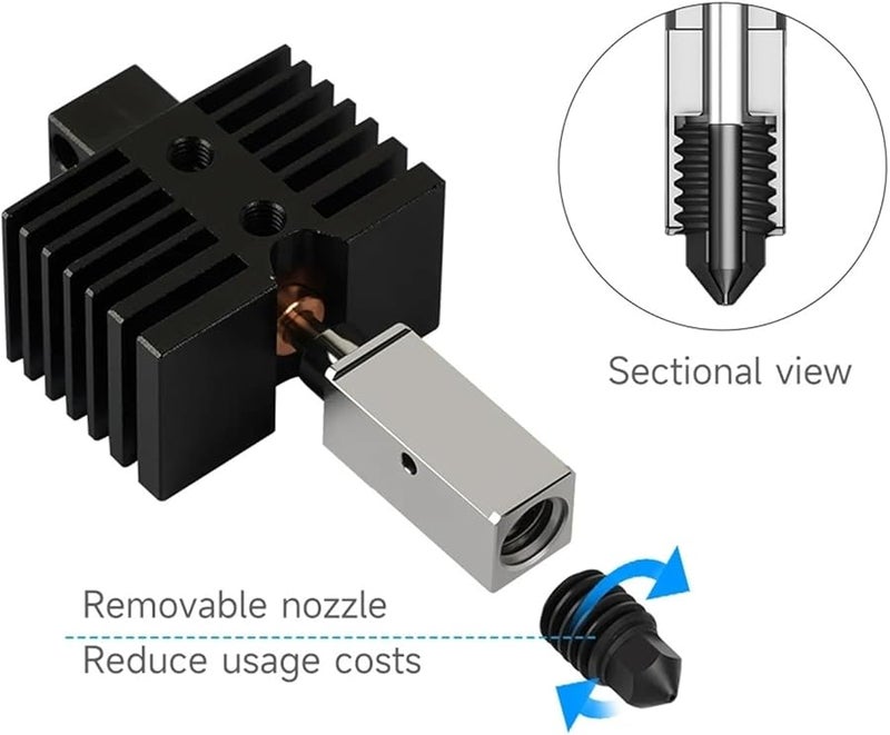 Upgraded Hotend Kit 2 Sets Compatible with Qidi X Plus 3 X Max 3 X Smart 3 Q1 Pro - Image 5
