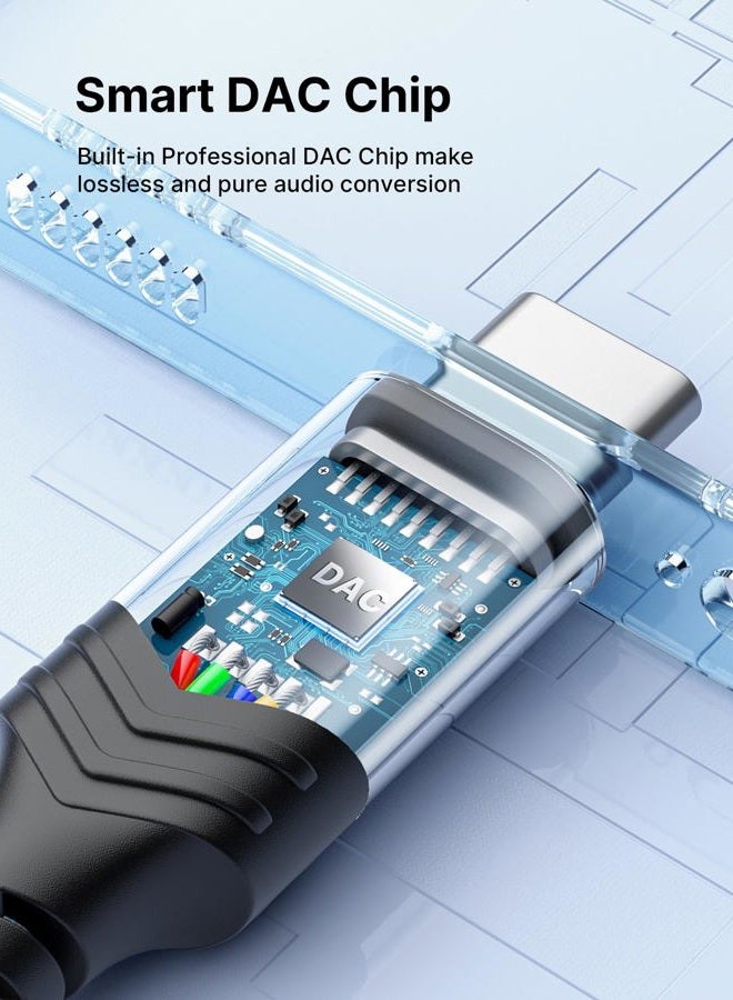 jsaux USB Type C to 3.5mm Female Headphone Jack Adapter, USB C to Aux Audio Dongle Cable Cord Compatible with iPhone 17 16 Pro Max/15 Pro, Samsung Galaxy S24/S23/S22 Ultra, iPad Pro, Pixel 9/8 (Grey) - Image 2