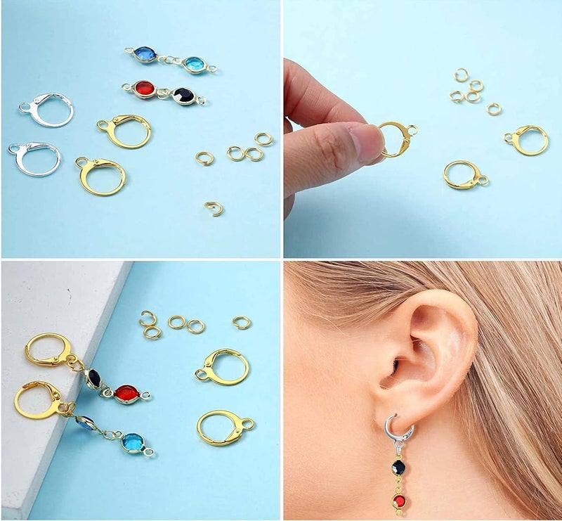 DIY Crafts DIY Crafts 80 Pcs Set, Bronze, Round Lever Earring Hooks with Open Jump Rings Set, Round French Hook Ear Wire and DIY Jump Hooks for Women Jewelry Crafts Making, Ra (80 Pcs Set, Bronze)  - Image 4