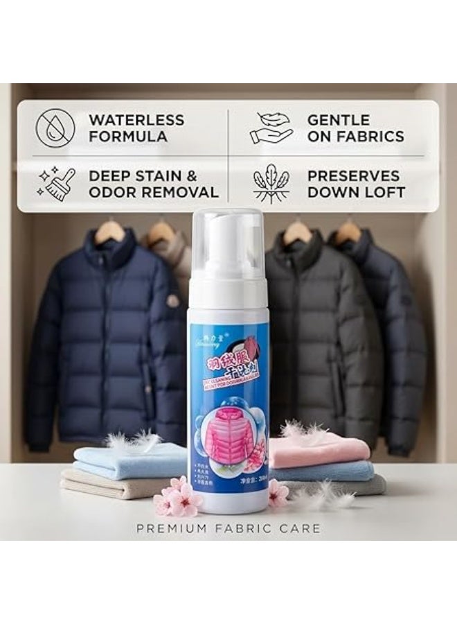 200ml Waterless Foaming Dry Cleaner for Clothes – Fast Stain and Odor Remover for Puffer Jackets, Winter Coats, Sensitive Fabrics and Everyday Garments Safe Quick Cleaning Spray - Image 4