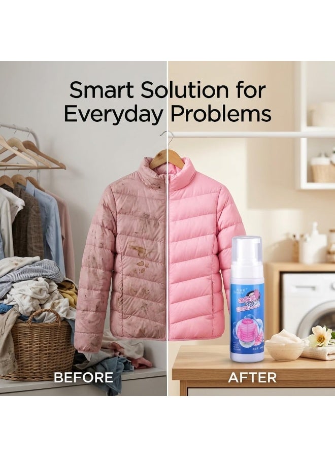 200ml Waterless Foaming Dry Cleaner for Clothes – Fast Stain and Odor Remover for Puffer Jackets, Winter Coats, Sensitive Fabrics and Everyday Garments Safe Quick Cleaning Spray - Image 2