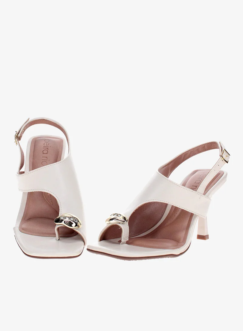 Beira Rio Off White Beira Rio Women’s Mid Heel Sandals – Stylish Everyday Wear with Comfortable Support for Women | Best Price UAE