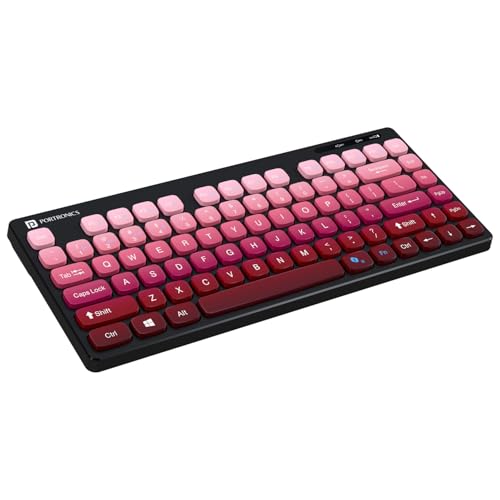 Portronics Bubble Multimedia Wireless Keyboard 2.4 GHz & Bluetooth 5.0 Connectivity, Noiseless Experience, Compact Size for iOS iPad Air, Pro, Mini, Android, Windows Tablets PC Smartphone(Purple) - Image 1