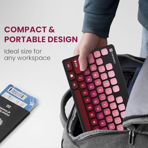 Portronics Bubble Multimedia Wireless Keyboard 2.4 GHz & Bluetooth 5.0 Connectivity, Noiseless Experience, Compact Size for iOS iPad Air, Pro, Mini, Android, Windows Tablets PC Smartphone(Purple) - Image 5
