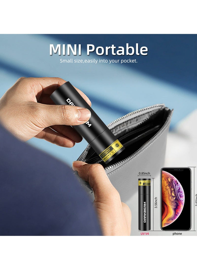Y&D - UV Flashlight 365nm - Portable Rechargeable Mini Blacklight LED Ultraviolet Light for Detecting Pet Urine Stains, Fluorescent Material, Money and Amber - Image 1