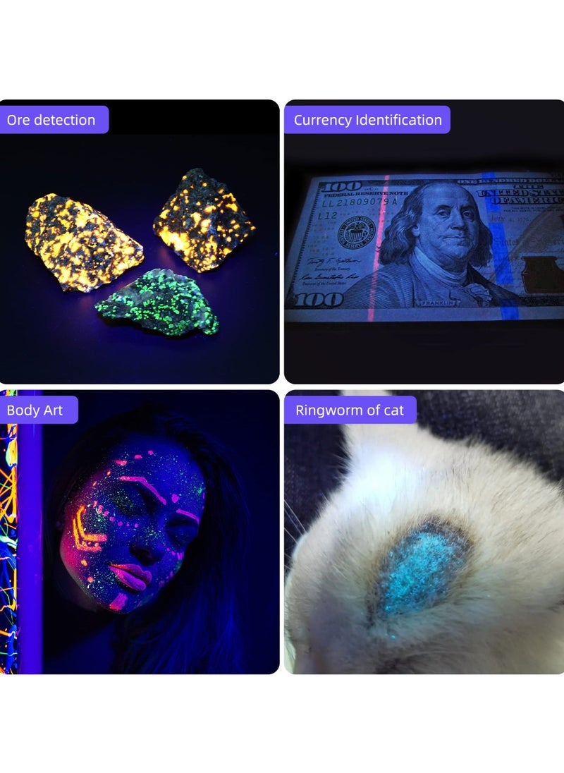 Y&D - UV Flashlight 365nm - Portable Rechargeable Mini Blacklight LED Ultraviolet Light for Detecting Pet Urine Stains, Fluorescent Material, Money and Amber - Image 1