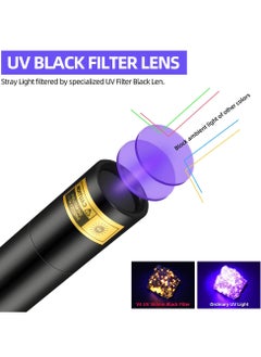 Y&D UV Flashlight 365nm - Portable Rechargeable Mini Blacklight LED Ultraviolet Light for Detecting Pet Urine Stains, Fluorescent Material, Money and Amber  - Image 2