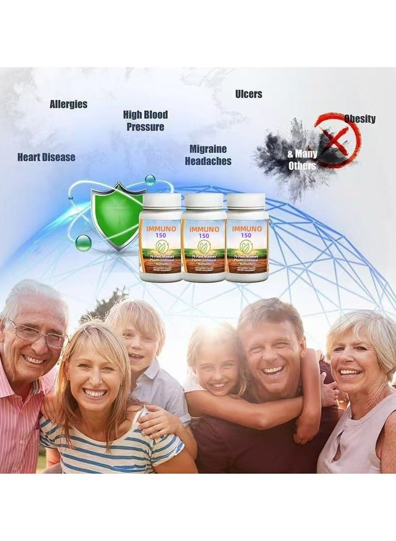 IMMUNO 150 — Compound Vitamin Capsule enhance immunity,70 Plant Minerals Plus And 80 Additional Nutrients,150 Vgetable Capsules Dietary Supplement. - Image 4